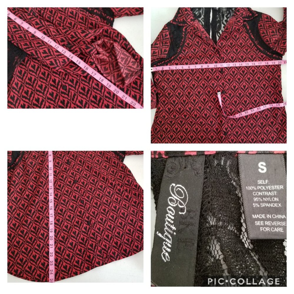 Black & Red Lace Blouse - Picture 8 of 8